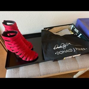 Donald J Pliner Red Suede Stiletto booties-7M Marvel Red 0202
